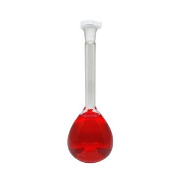 Balão volumétrico classe a, vidro boro 3.3 graduado com tampa rolha , 100mL Ionglas