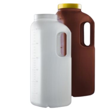 Coletor de urina p/ 24 horas com alça 3 litros translúcido tampa branca 32und/cx (a granel) Cralplast