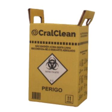 Coletor de papelão p/ perfurocortantes 3 litros ECO 20und/cx Cralclean