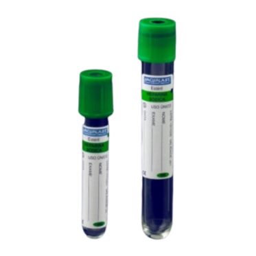 Tubo p/ coleta de sangue a vácuo em vidro c/ reagente heparina 4mL 13x75mm 100und/rack Vacuplast